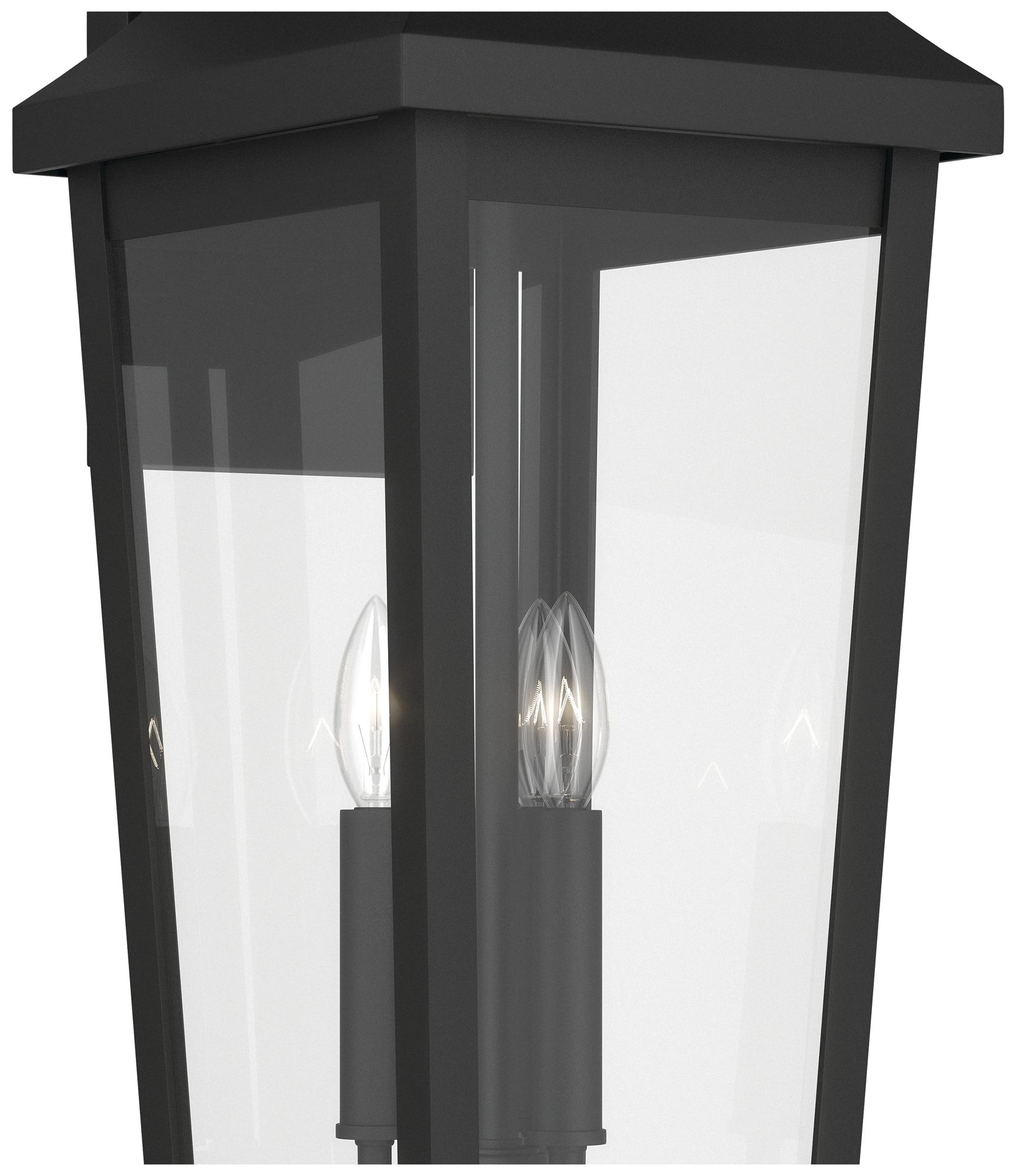 Image 4 Kichler Cleary 30" 3-Light Outdoor Wall Light Clear Glass Textured Black more views
