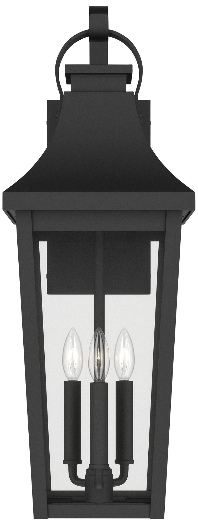 Image 5 Kichler Cleary 30" 3-Light Outdoor Wall Light Clear Glass Textured Black more views