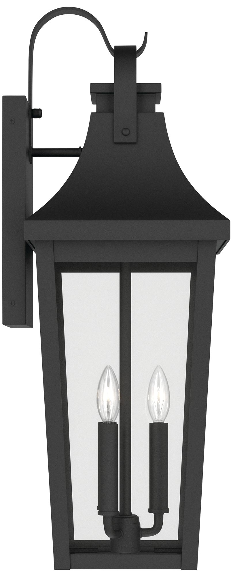 Image 6 Kichler Cleary 30" 3-Light Outdoor Wall Light Clear Glass Textured Black more views