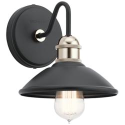 Kichler Clyde 7.5&quot; High Black Finish Industrial Wall Sconce Light