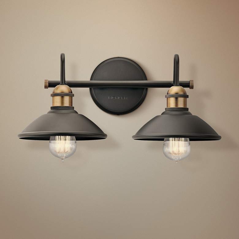 Image 1 Kichler Clyde 7 1/4" High Olde Bronze 2-Light Wall Sconce