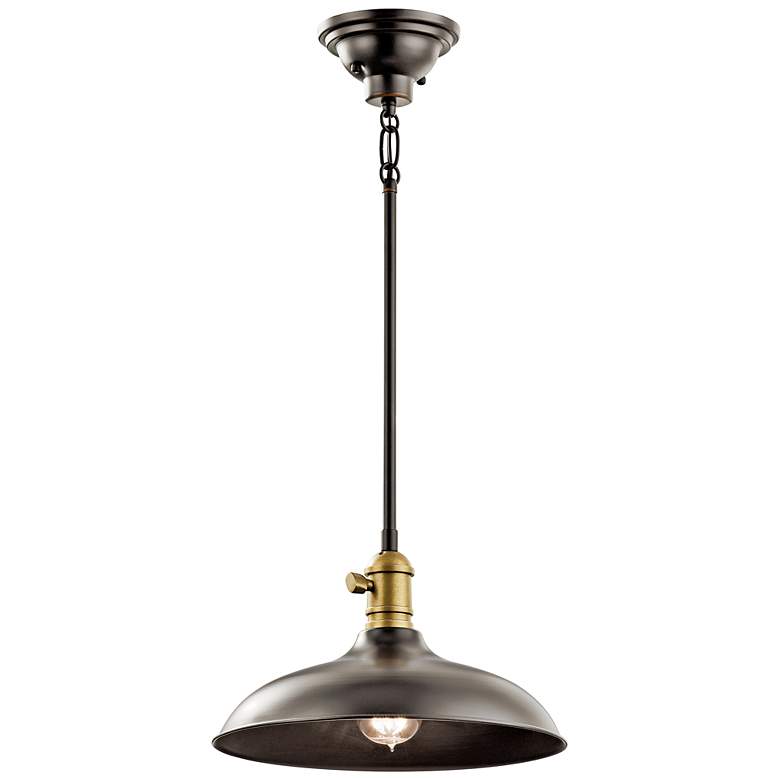 Image 2 Kichler Cobson 12 inch Wide Bronze Rustic Industrial Dome Pendant Light