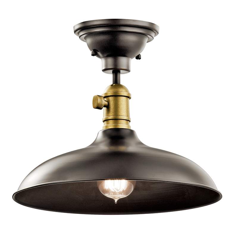 Image 3 Kichler Cobson 12" Wide Bronze Rustic Industrial Dome Pendant Light more views