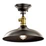 3_Kichler Cobson 12" Wide Bronze Rustic Industrial Dome Pendant Light more views