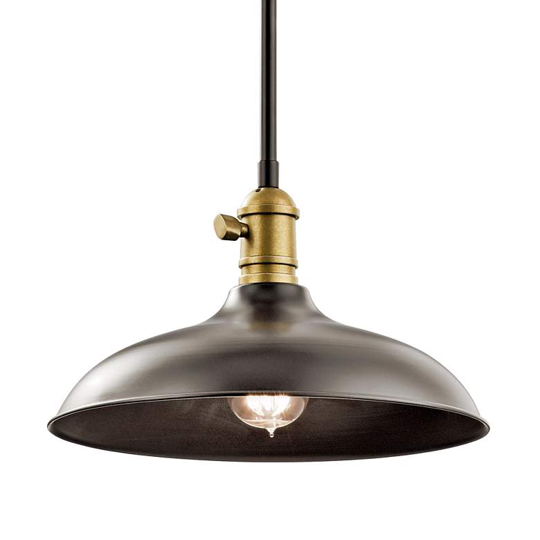 Image 4 Kichler Cobson 12" Wide Bronze Rustic Industrial Dome Pendant Light more views