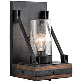 Image1 of Kichler Colerne 14 3/4" High Auburn Stained Wood Wall Sconce
