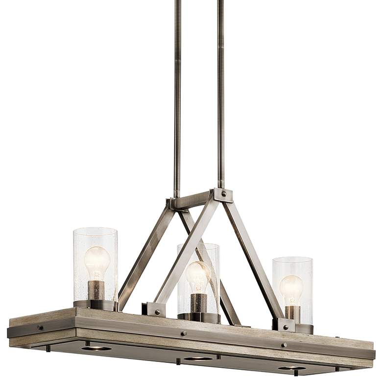 Image 2 Kichler Colerne 35 3/4" Wide Classic Pewter 6-Light Linear Pendant