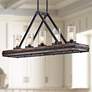 1_Kichler Colerne 46 1/2" Wide Black Auburn Wood 5-Light Island Pendant