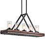 3_Kichler Colerne 46 1/2" Wide Black Auburn Wood 5-Light Island Pendant more views
