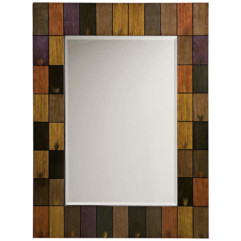 Image 1 Kichler ColorBlock 36 inch High Hand-Painted Wood Wall Mirror