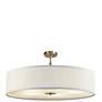 3_Kichler Convertible 30"W Classic Bronze Drum Pendant Light more views