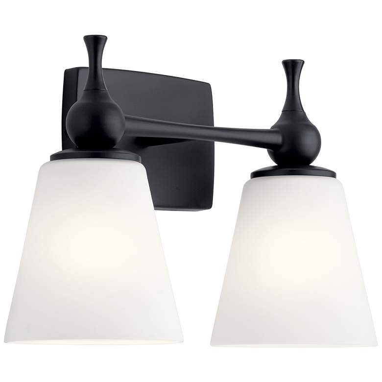 Image 1 Kichler Cosabella 10 1/4 inch High 2-Light Black Wall Sconce