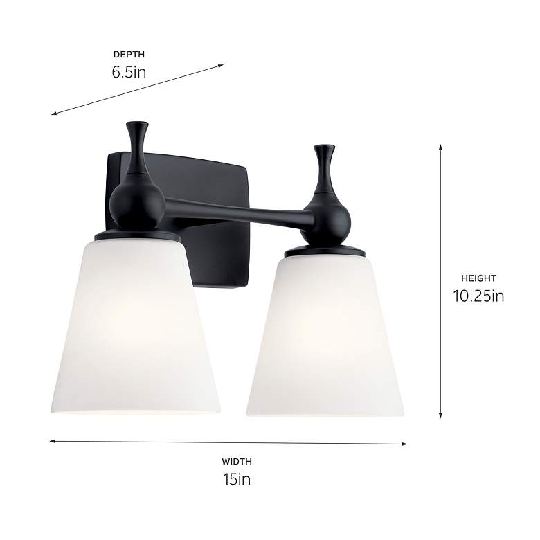 Image 5 Kichler Cosabella 10 1/4" High 2-Light Black Wall Sconce more views