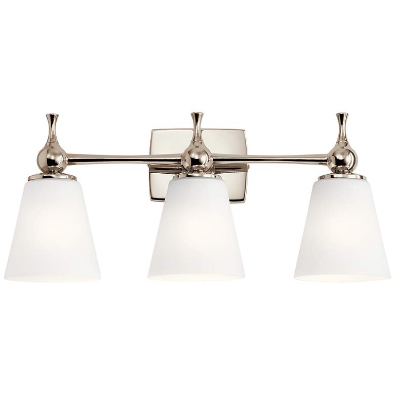 Image 1 Kichler Cosabella 24 inchW 3-Light Polished Nickel Bath Light