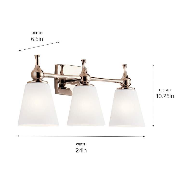 Image 4 Kichler Cosabella 24"W 3-Light Polished Nickel Bath Light more views