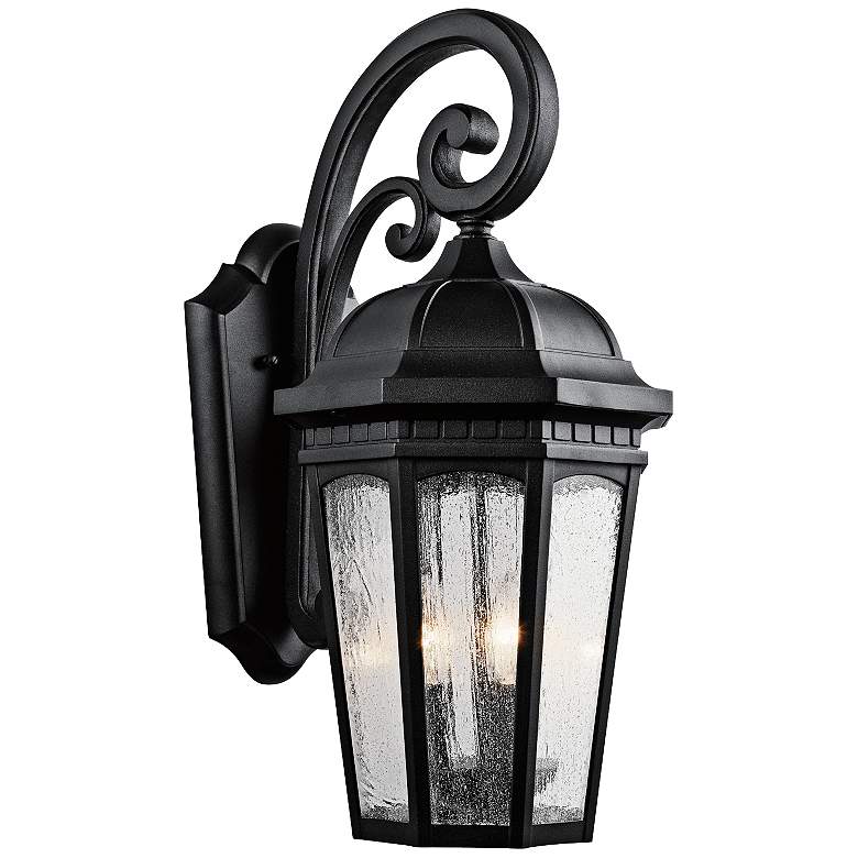 Image 2 Kichler Courtyard 22 1/4 inch High Black Outdoor Wall Light