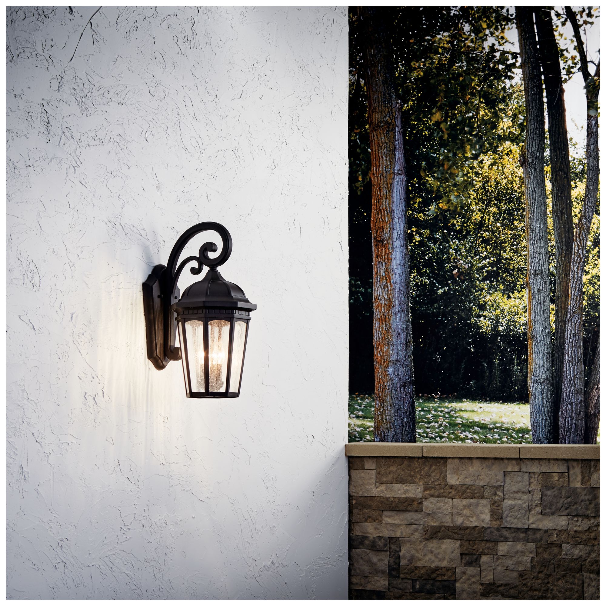 Image 7 Kichler Courtyard 22 1/4" High Black Outdoor Wall Light more views