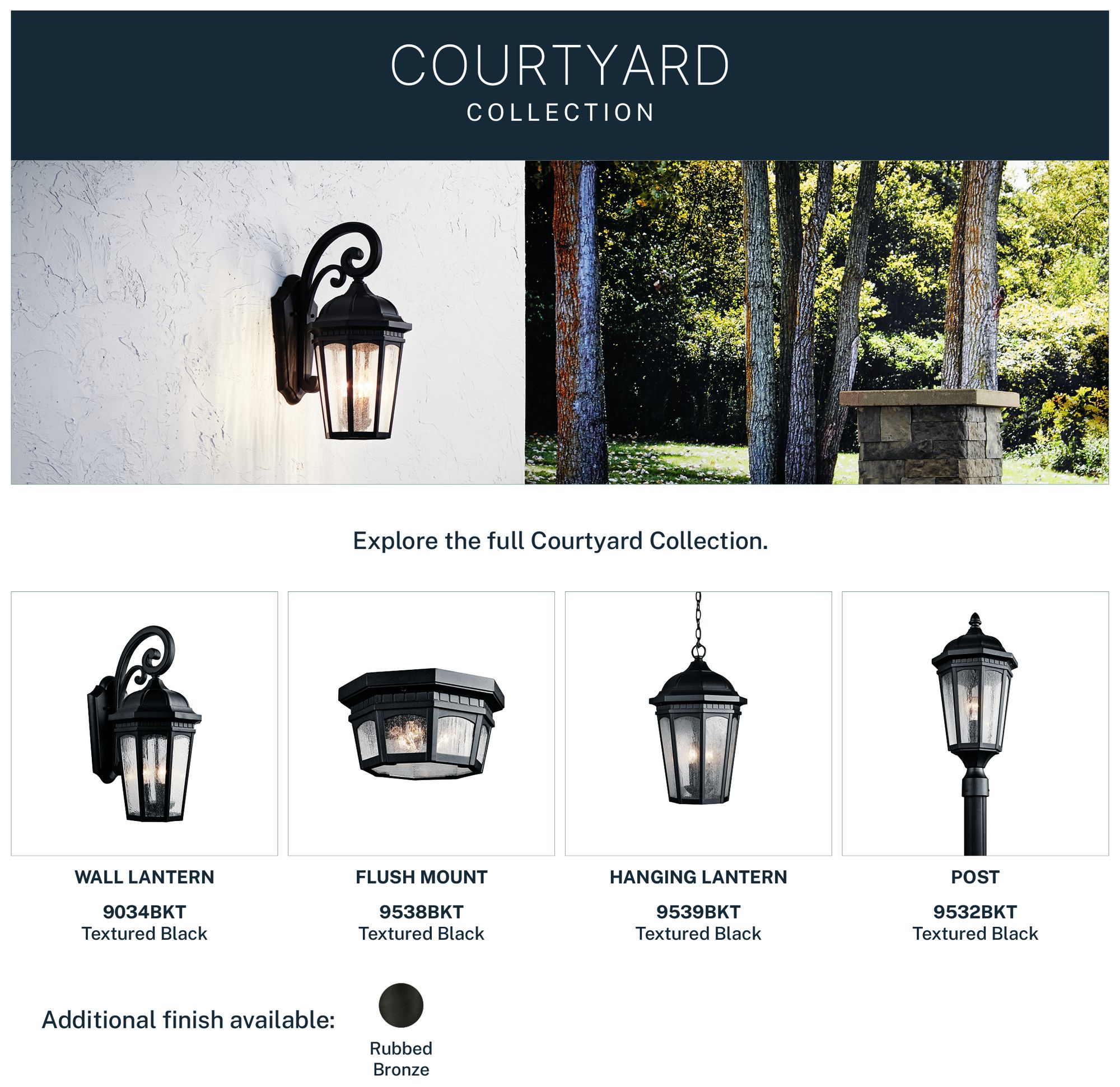 Kichler Courtyard 22 1/4" High Black Outdoor Wall Light