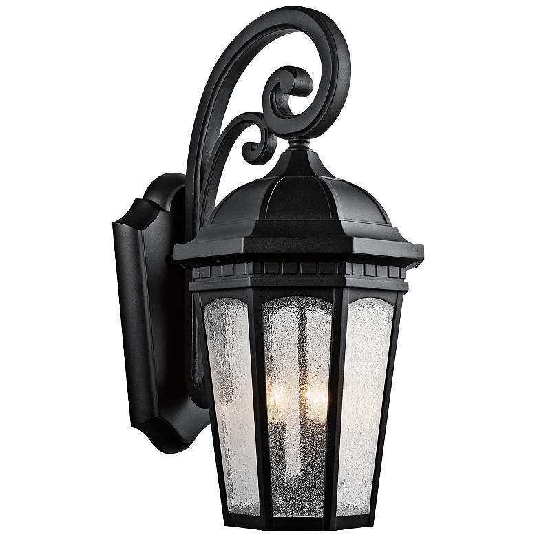 Image 1 Kichler Courtyard 26 1/2 inch High Black Outdoor Wall Light