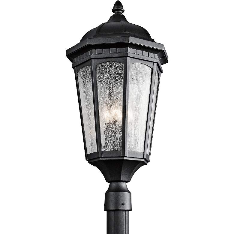 Image 2 Kichler Courtyard 27" High Black Finish Traditional Outdoor Post Light
