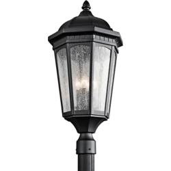 Kichler Courtyard 27&quot; High Black Finish Traditional Outdoor Post Light