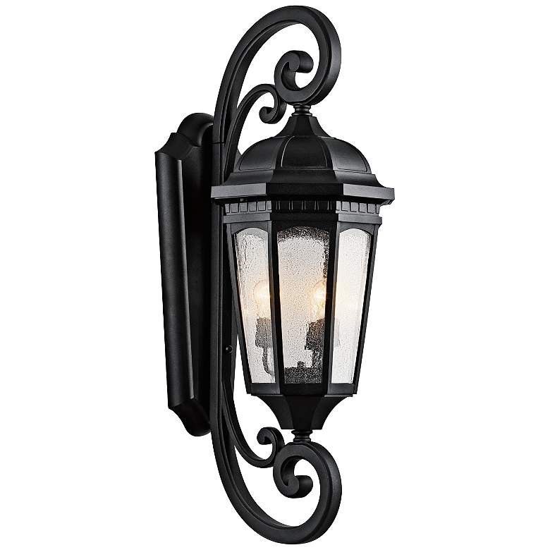 Image 1 Kichler Courtyard 40 1/2 inch High Black Outdoor Wall Light