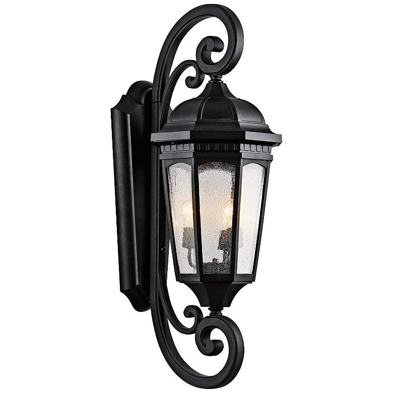 Image 1 Kichler Courtyard 40 1/2" High Black Outdoor Wall Light