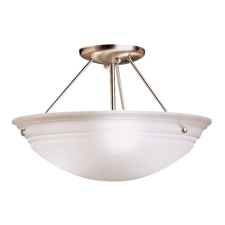 Image 1 Kichler Cove Molding Top Glass 15"Wide Brushed Nickel Ceiling Light