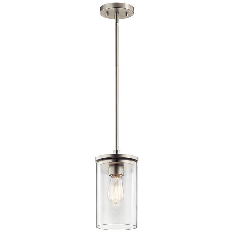 Image 1 Kichler Crosby 10.75 inch High 1-Light Clear Glass Mini Pendant