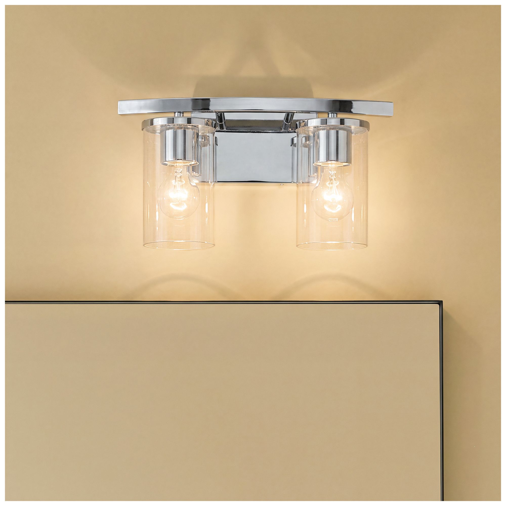 Image 2 Kichler Crosby 15 1/4" Chrome Clear Glass 2-Light Linear Bath Light more views