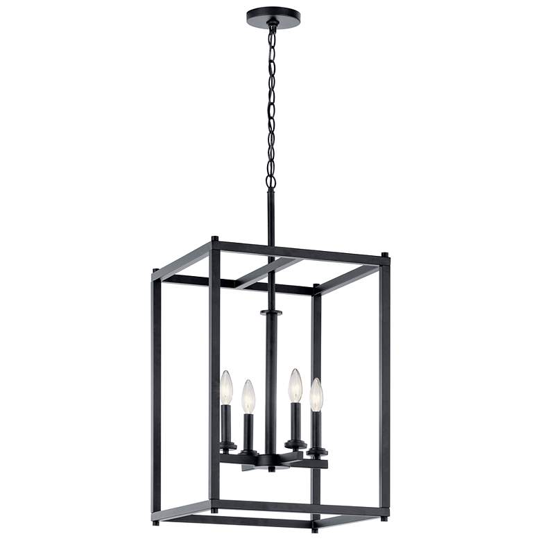 Image 2 Kichler Crosby 16 inch Wide Black 4-Light Foyer Pendant