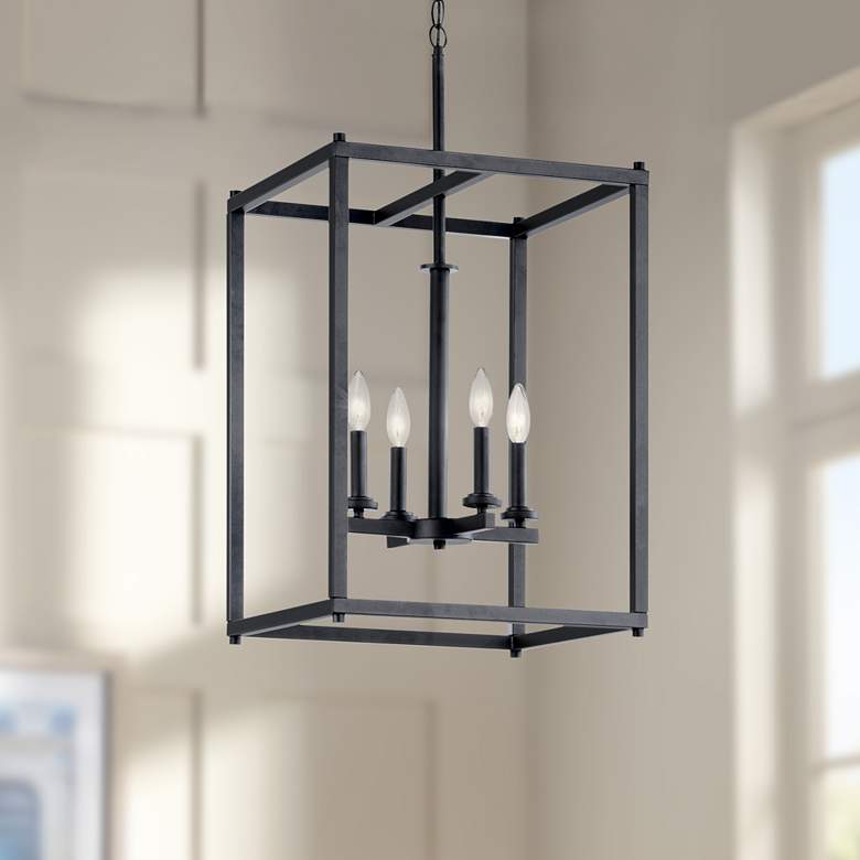 Image 1 Kichler Crosby 16" Wide Black 4-Light Foyer Pendant