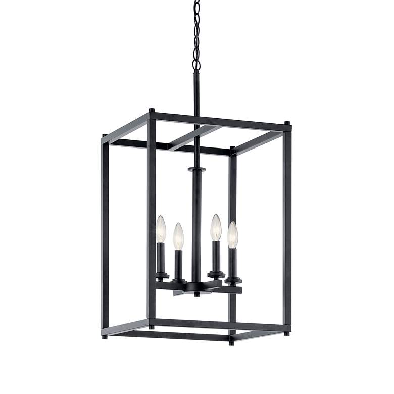 Image 3 Kichler Crosby 16 inch Wide Black 4-Light Foyer Pendant more views