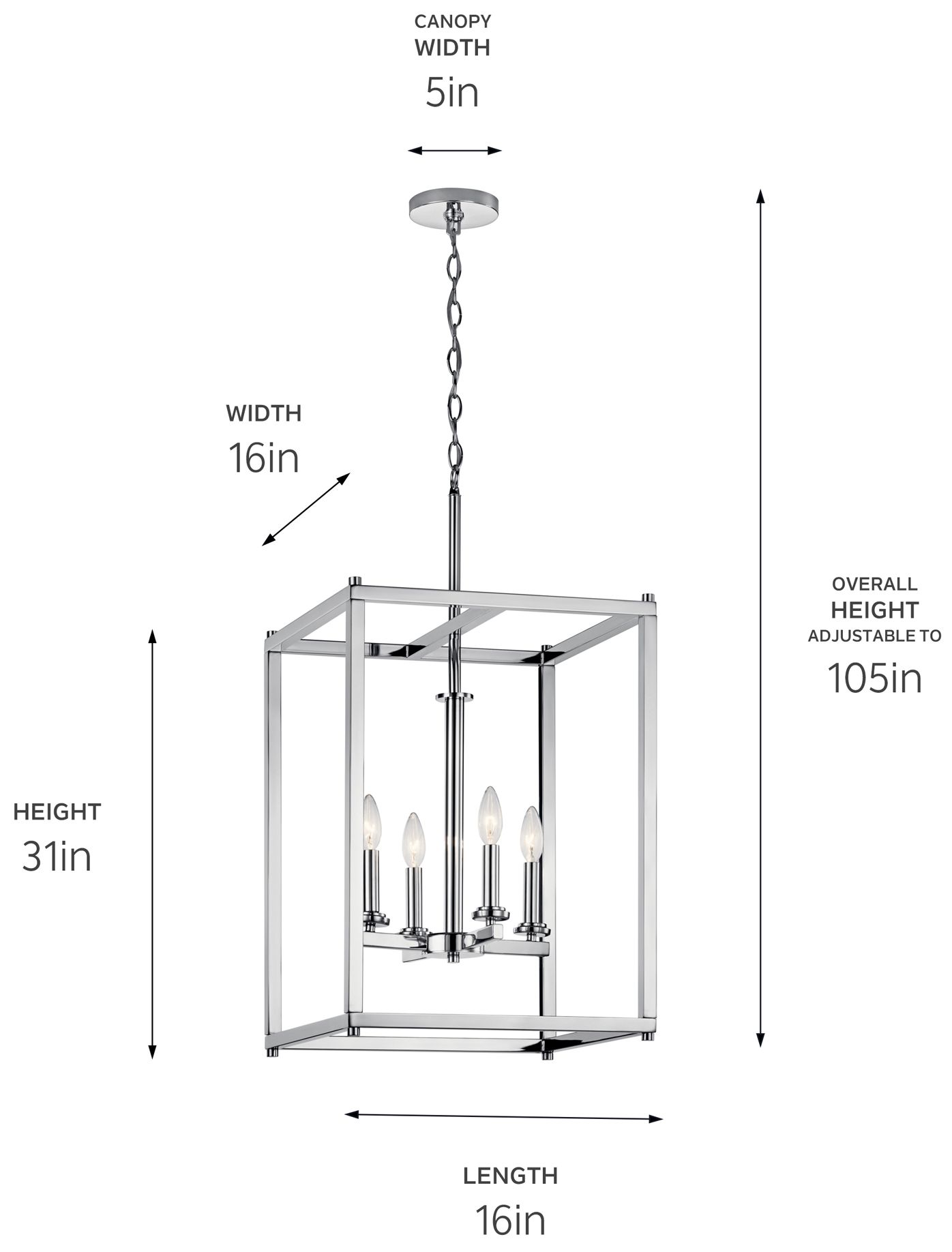 Image 7 Kichler Crosby 16" Wide Dual-Chrome 4-Light Foyer Pendant more views