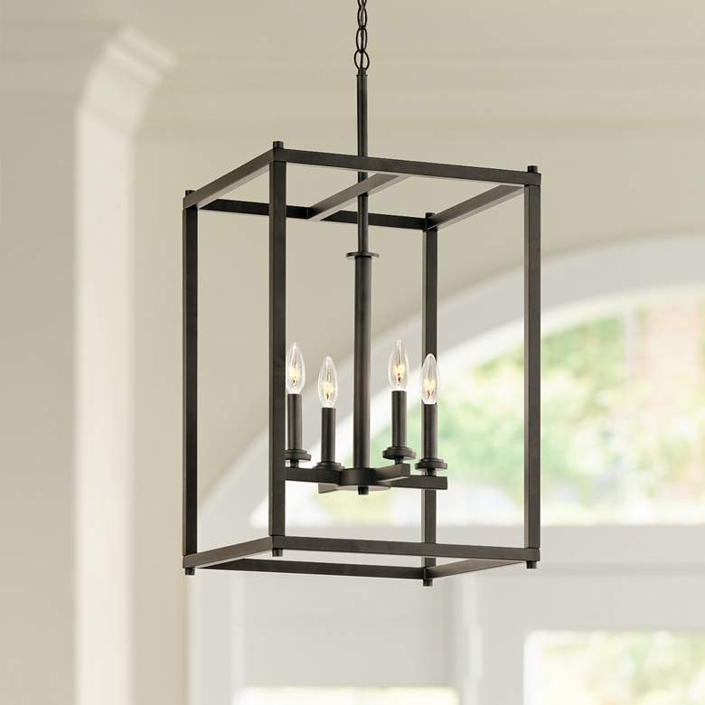 Image 1 Kichler Crosby 16" Wide Olde Bronze 4-Light Open Cage Foyer Pendant