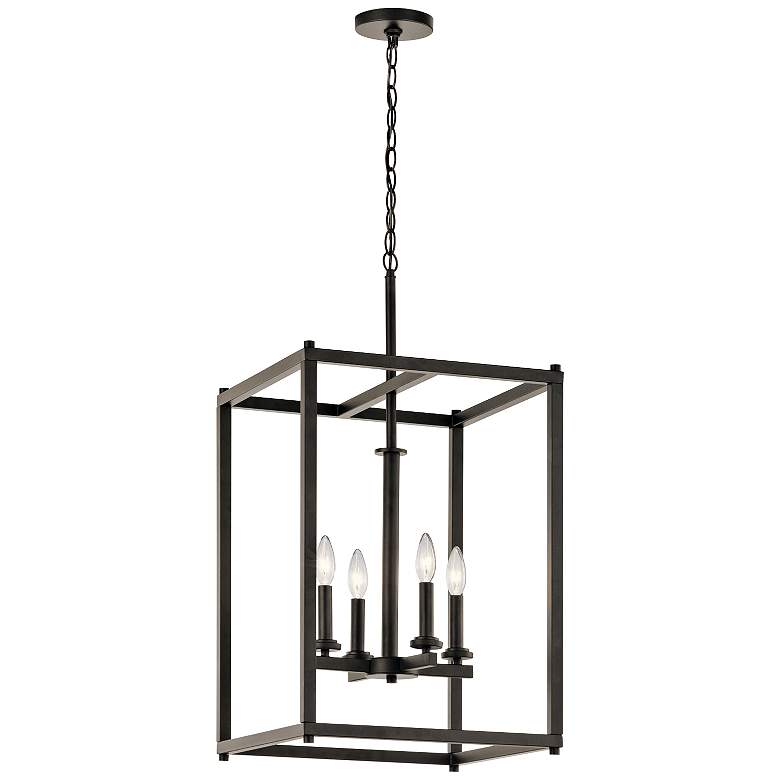 Image 3 Kichler Crosby 16 inch Wide Olde Bronze 4-Light Open Cage Foyer Pendant more views