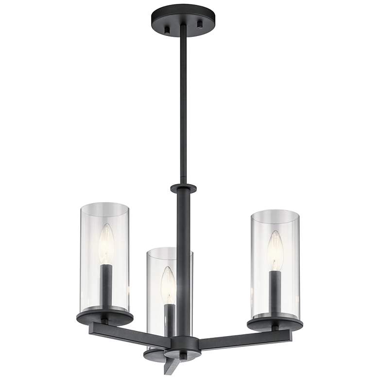 Image 1 Kichler Crosby 18" Wide Black 3-Light Ceiling Light