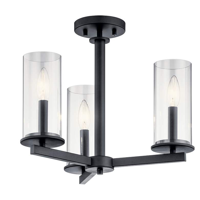 Image 3 Kichler Crosby 18" Wide Black 3-Light Ceiling Light more views