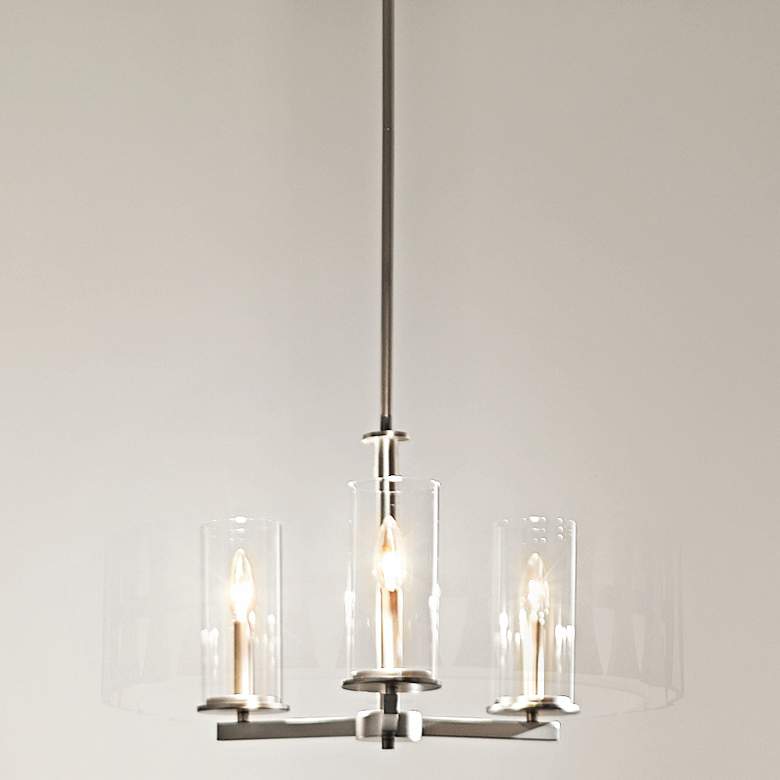 Image 2 Kichler Crosby 18" Wide Brushed Nickel 3-Light Chandelier