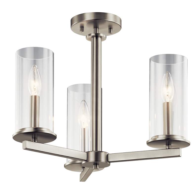 Image 4 Kichler Crosby 18" Wide Brushed Nickel 3-Light Chandelier more views