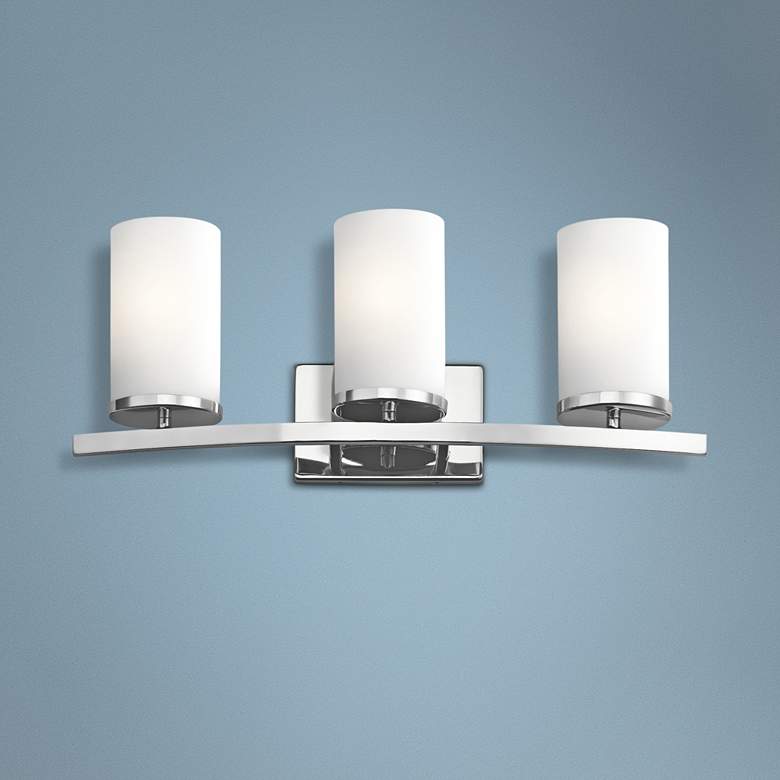Image 1 Kichler Crosby 23" Contemporary Chrome and Glass 3-Light Bath Light