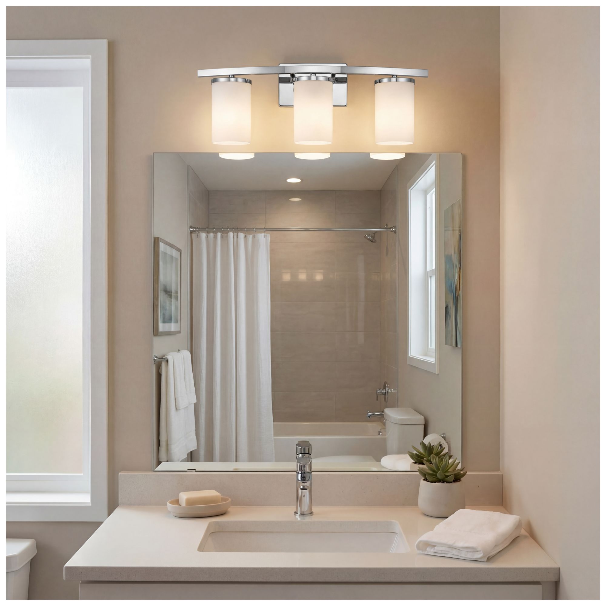 Kichler Crosby 23" Contemporary Chrome and Glass 3-Light Bath Light