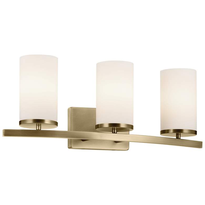 Image 1 Kichler Crosby 23" Wide Opal Glass Brass Finish Linear Bath Light