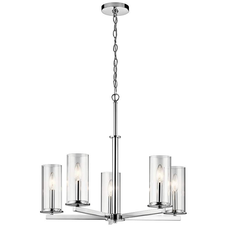 Image 3 Kichler Crosby 26 1/4 inch Wide Dual-Chrome 5-Light Chandelier more views