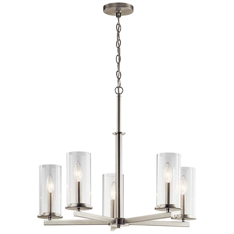 Image 3 Kichler Crosby 26 1/4"W Brushed Nickel 5-Light Chandelier