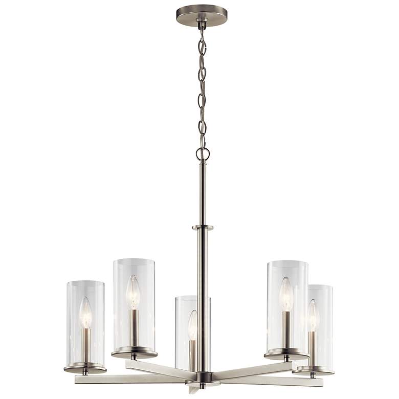 Image 3 Kichler Crosby 26 1/4 inchW Brushed Nickel 5-Light Chandelier