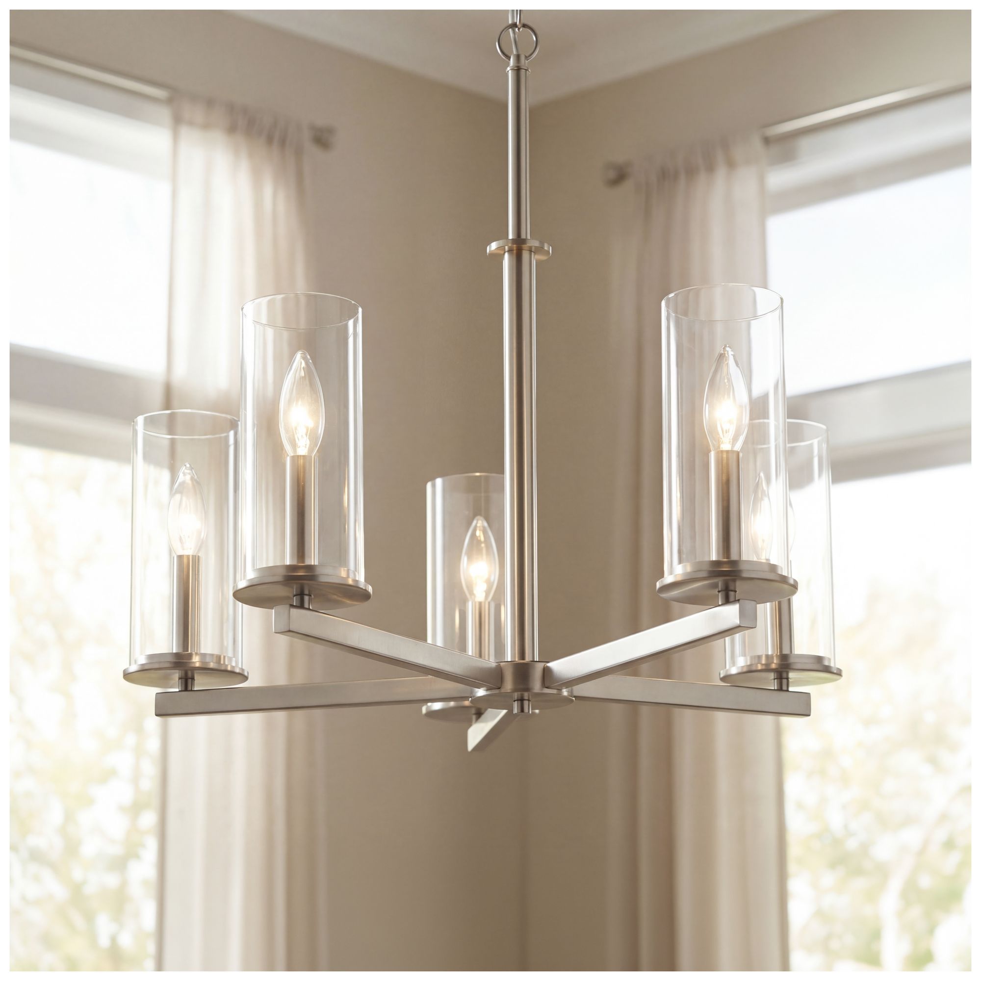 Image 6 Kichler Crosby 26 1/4"W Brushed Nickel 5-Light Chandelier more views