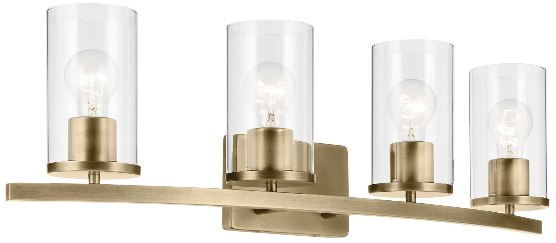 Kichler Crosby 31 1/4" Natural Brass Clear Glass Linear Bath Light