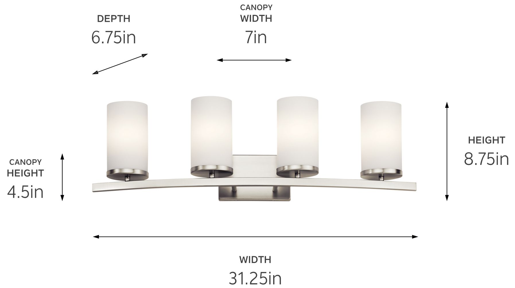 Image 6 Kichler Crosby 31" Wide Brushed Nickel 4-Light Bath Light more views