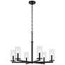 Kichler Crosby 32 1/4" 6-Light Black and Clear Pillar Glass Chandelier